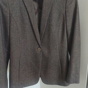 Lafayette 148 One-Button blazer, brown/Heathered,  Petite 2